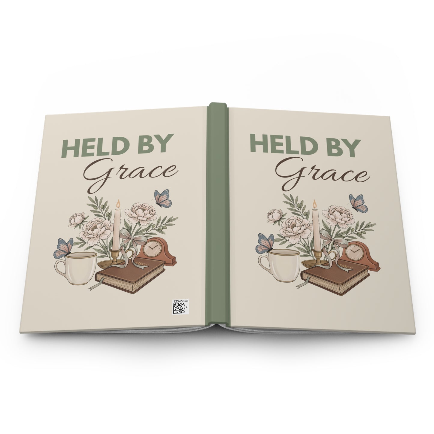 Held by Grace Hardcover Journal — Floral Inspirational Notebook for Prayer, Reflection & Gratitude