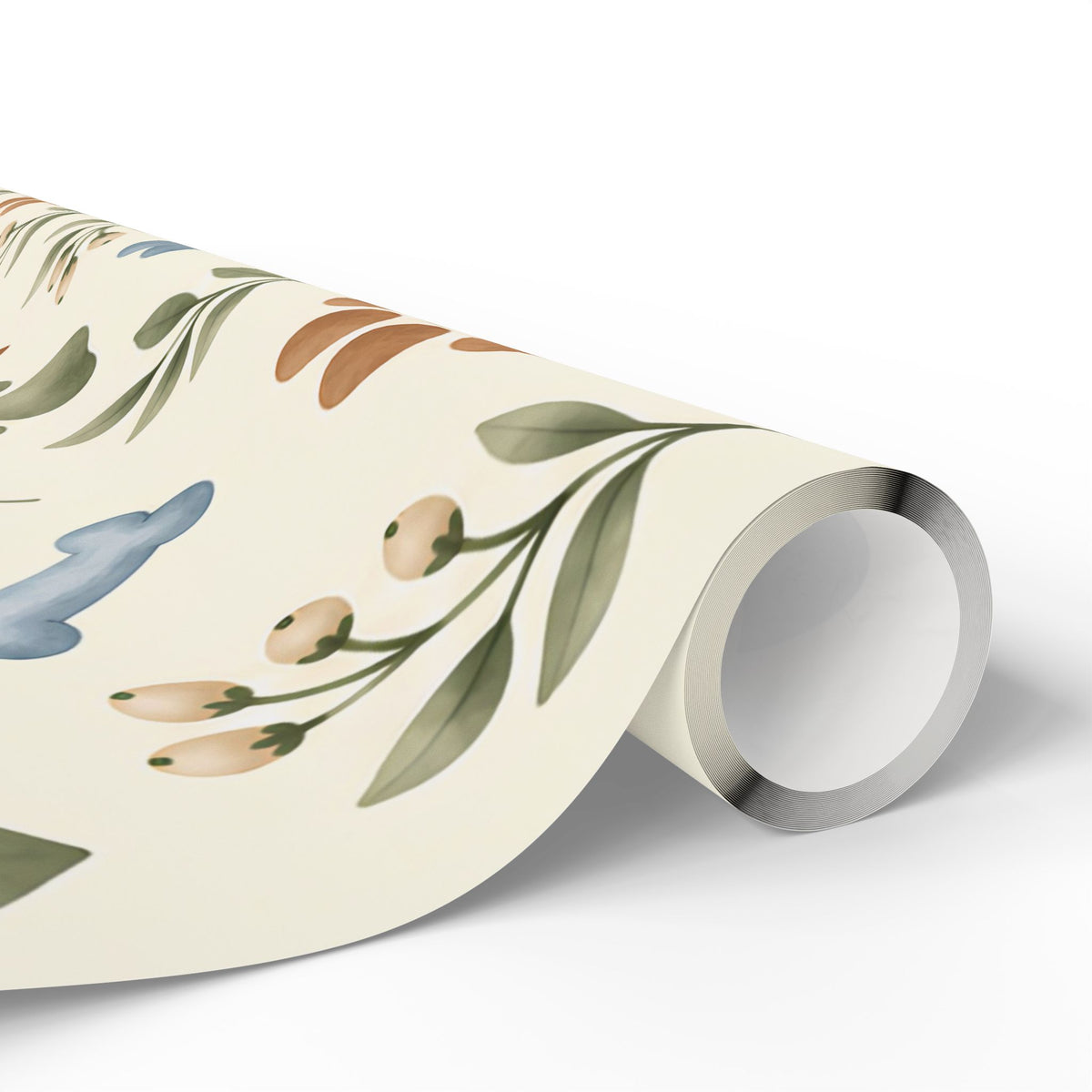 Paw Print Floral Wrapping Paper Roll — Cottage Garden Blooms
