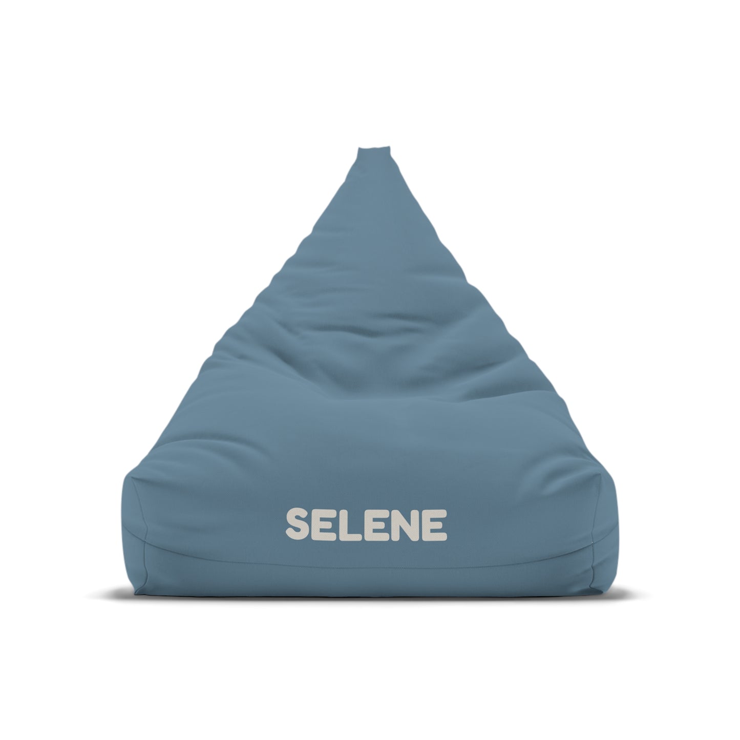 Personalized Blue Bean Bag Cover – Custom Name "SELENE" Cozy Lounge Pouf