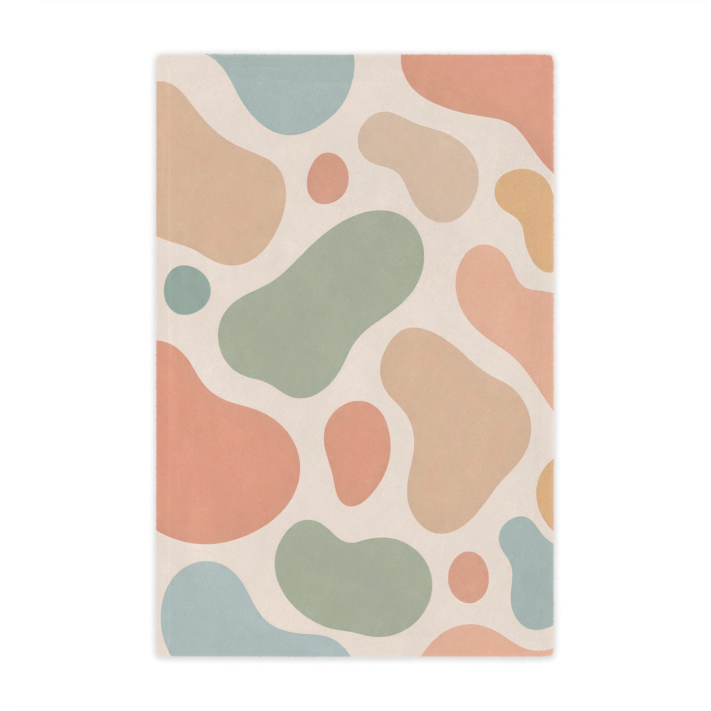 Abstract Pastel Minky Blanket — Organic Blob Pattern Cozy Throw