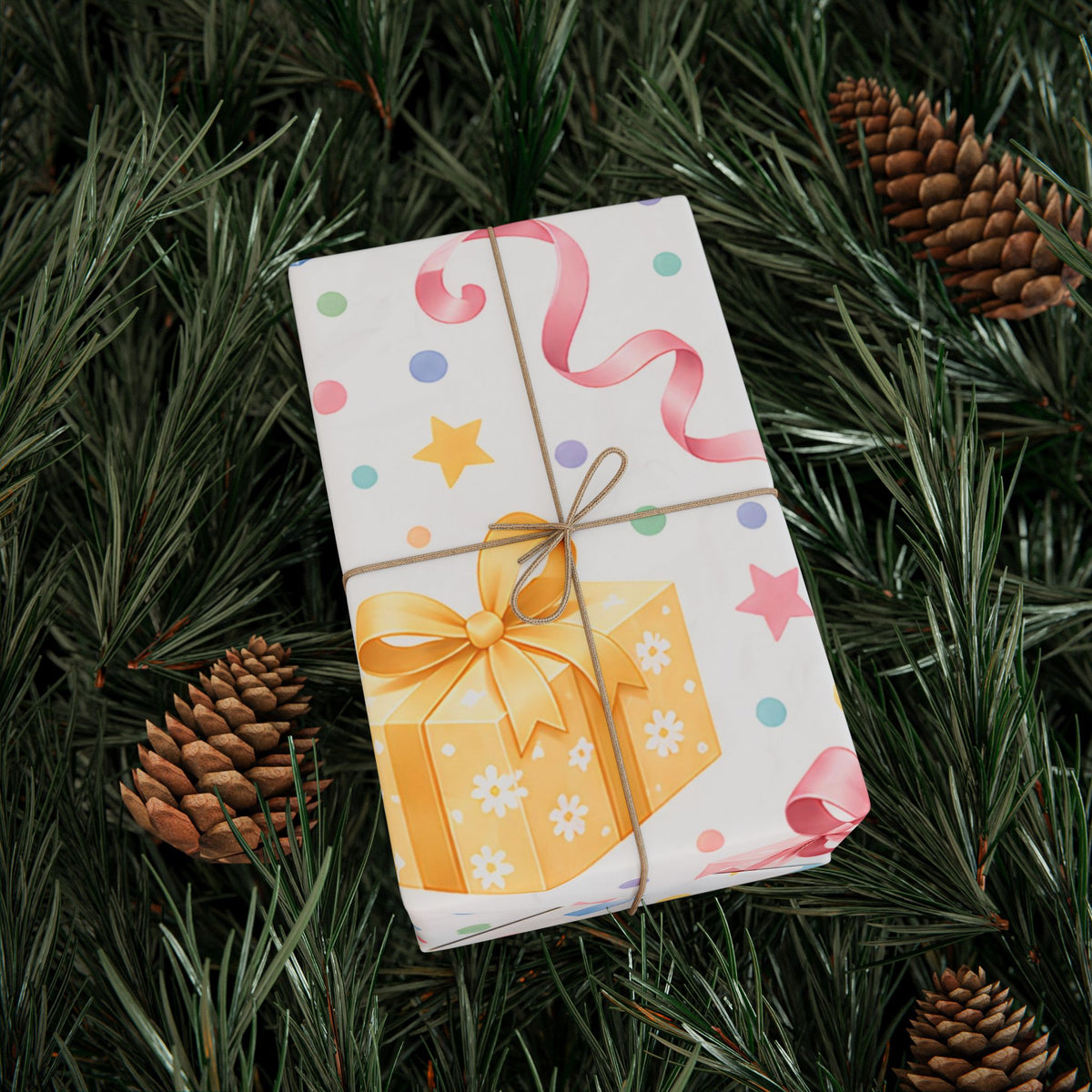 Birthday Confetti Gift Wrap — Colorful Party Wrapping Paper Roll