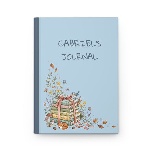 Personalized Hardcover Journal — 'Gabriel's Journal' Woodland Book-Lover Notebook
