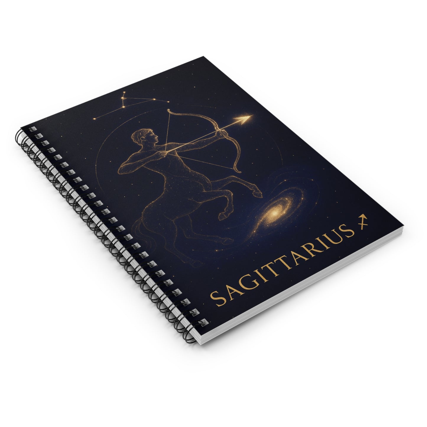 Sagittarius Zodiac Galaxy Spiral Notebook – Celestial Astrology Writing Journal (6" x 8", 118 Pages)