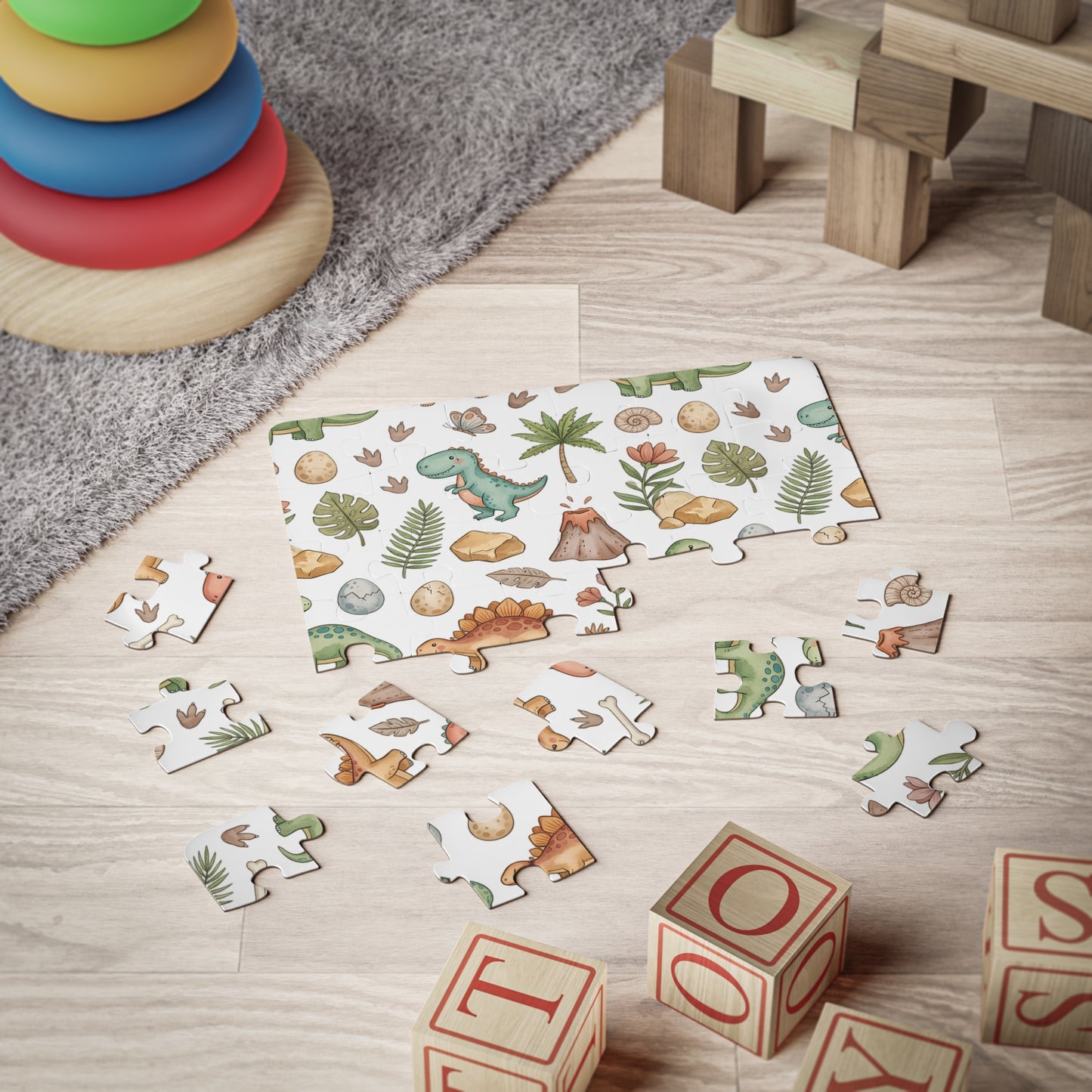 Dinosaur Kids Puzzle — 30-Piece Dino Jigsaw for Toddlers (Cute Prehistoric Animals)