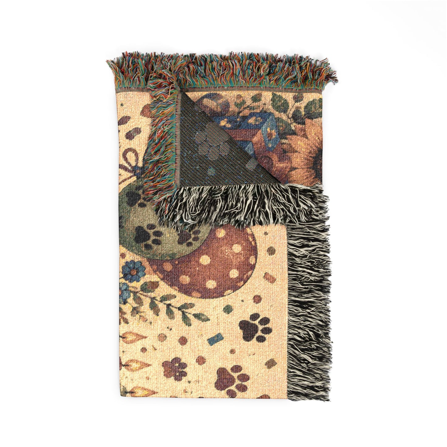 Birthday Paw Print Woven Blanket