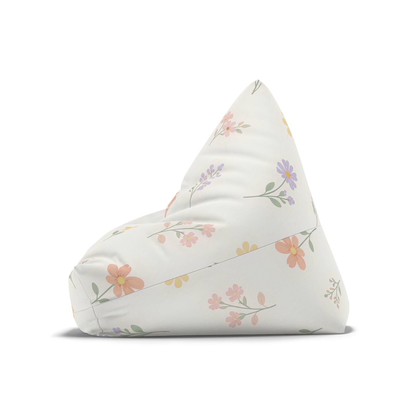 Floral Pastel Bean Bag Cover — Soft Spring Daisy Pattern