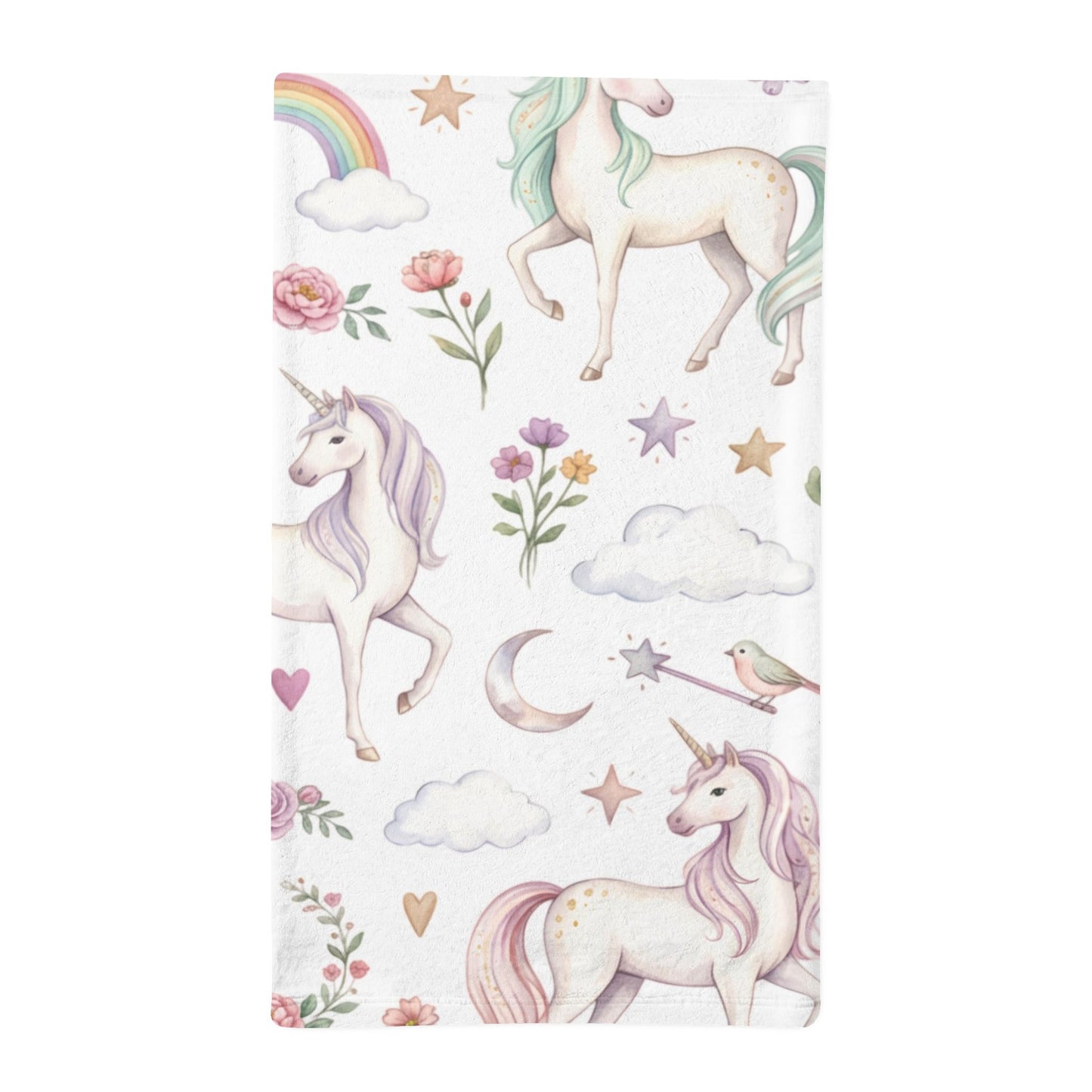 Unicorn Minky Sleeping Bag — Soft Plush Kids Nap Sack with Rainbows & Stars