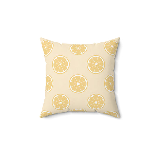 Lemon Slice Decorative Pillow — Sunny Citrus Pattern Throw Pillow