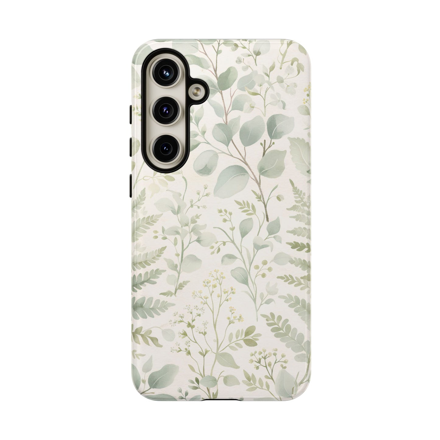 Floral Fern Tough Phone Case — Soft Green Botanical iPhone Cover