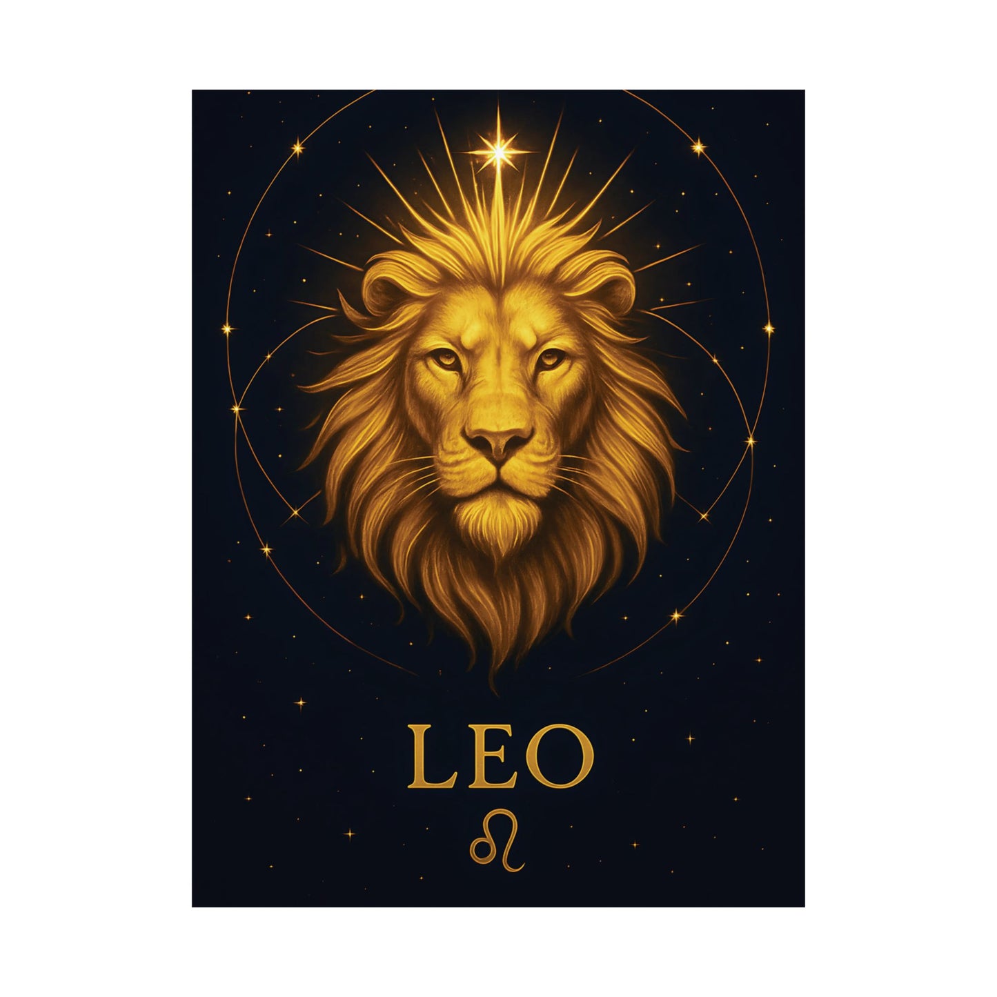 Leo Zodiac Constellation Matte Poster – Celestial Lion Astrology Wall Art Print (Multiple Sizes)