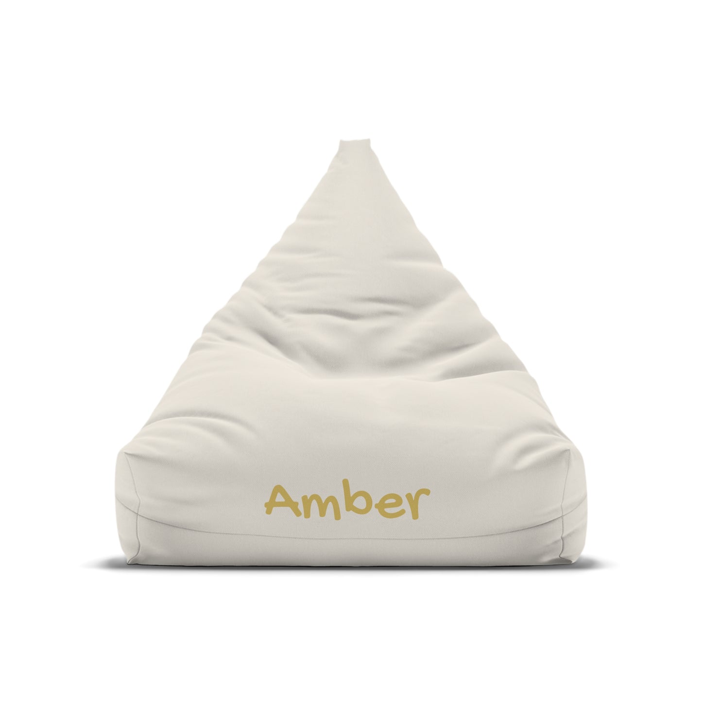 Personalized Cream Bean Bag Cover – Custom Name "Amber" Accent