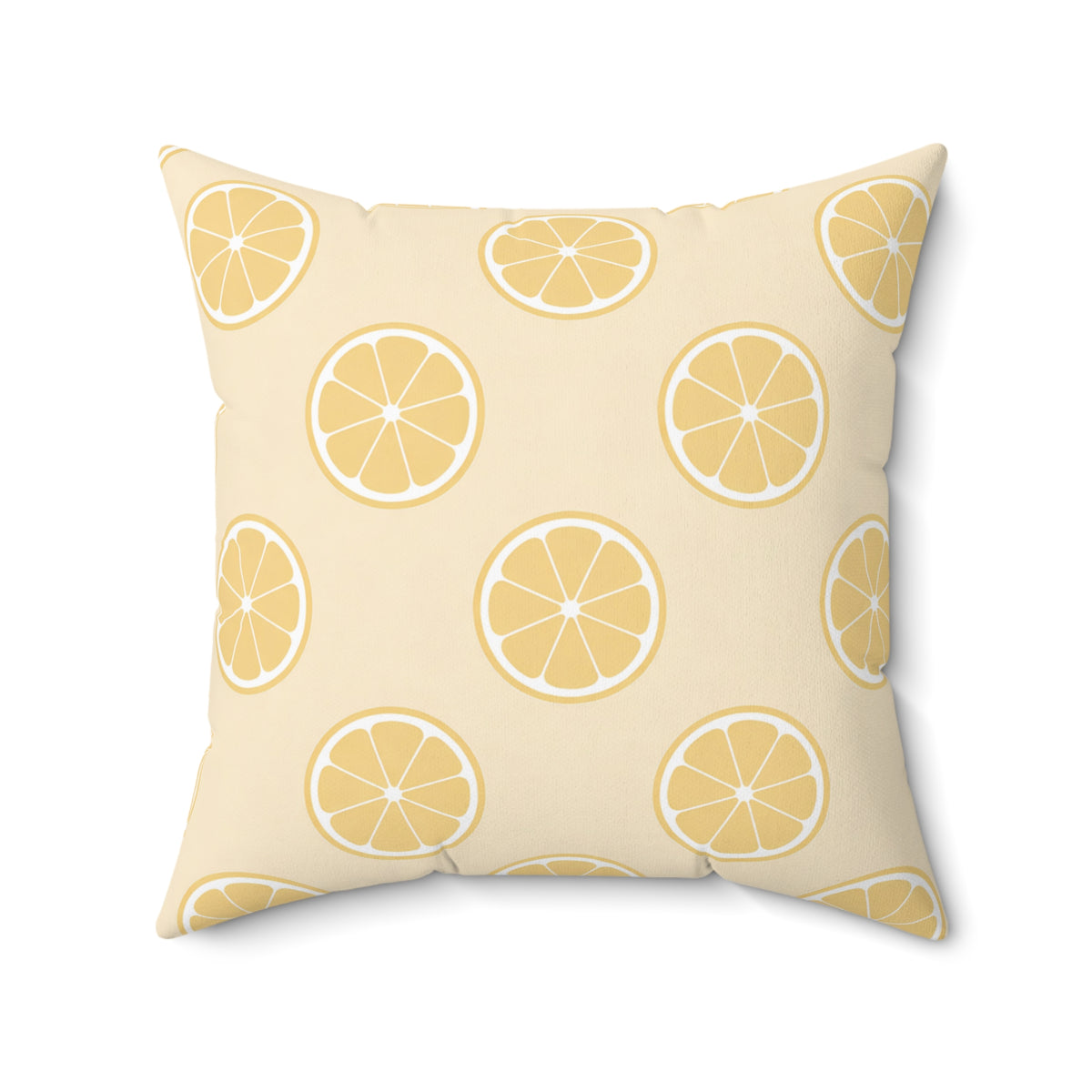 Lemon Slice Decorative Pillow — Sunny Citrus Pattern Throw Pillow