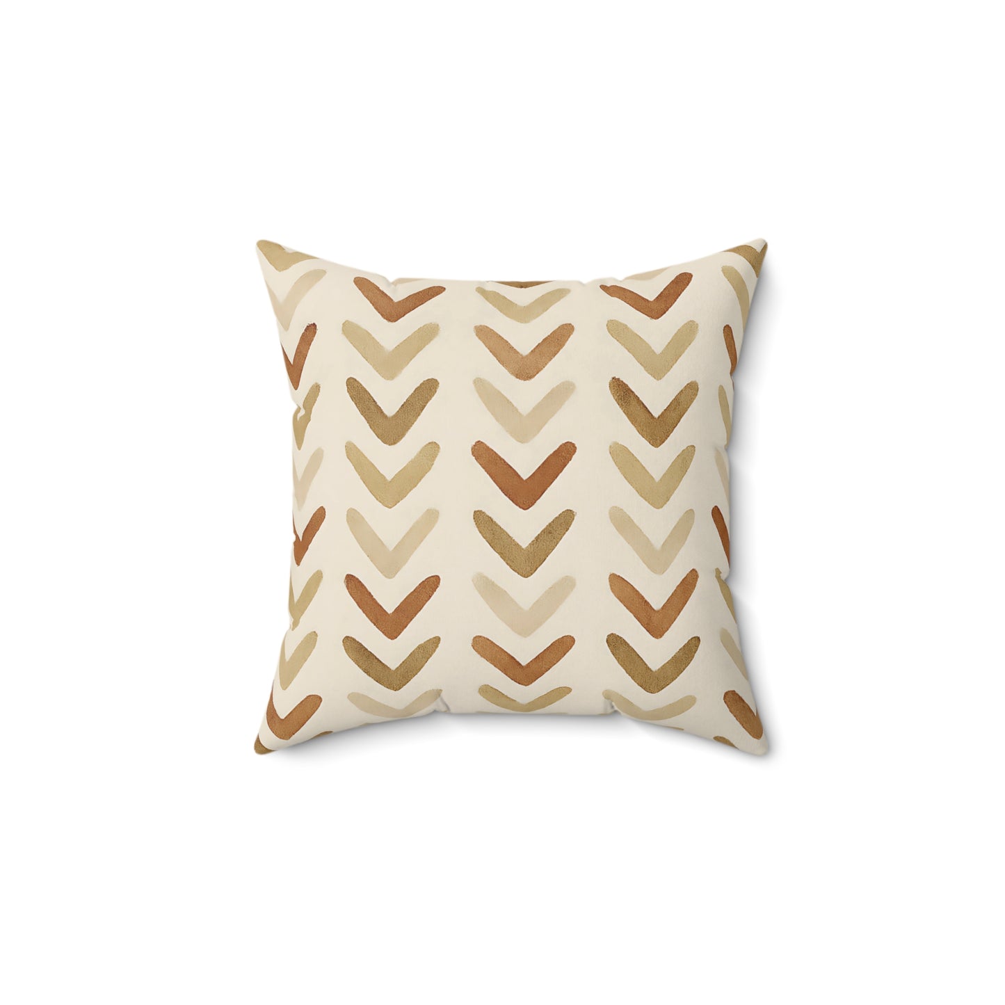 Earth Tone Chevron Throw Pillow - Modern Boho Decorative Cushion with Double-Sided Print