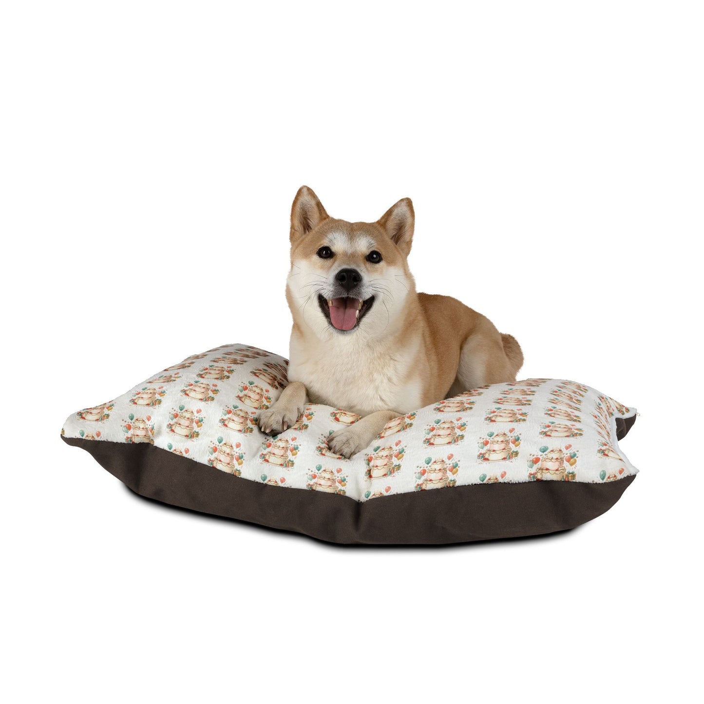 Birthday Cake Pet Bed - Festive Balloon Dog Bed Cushion