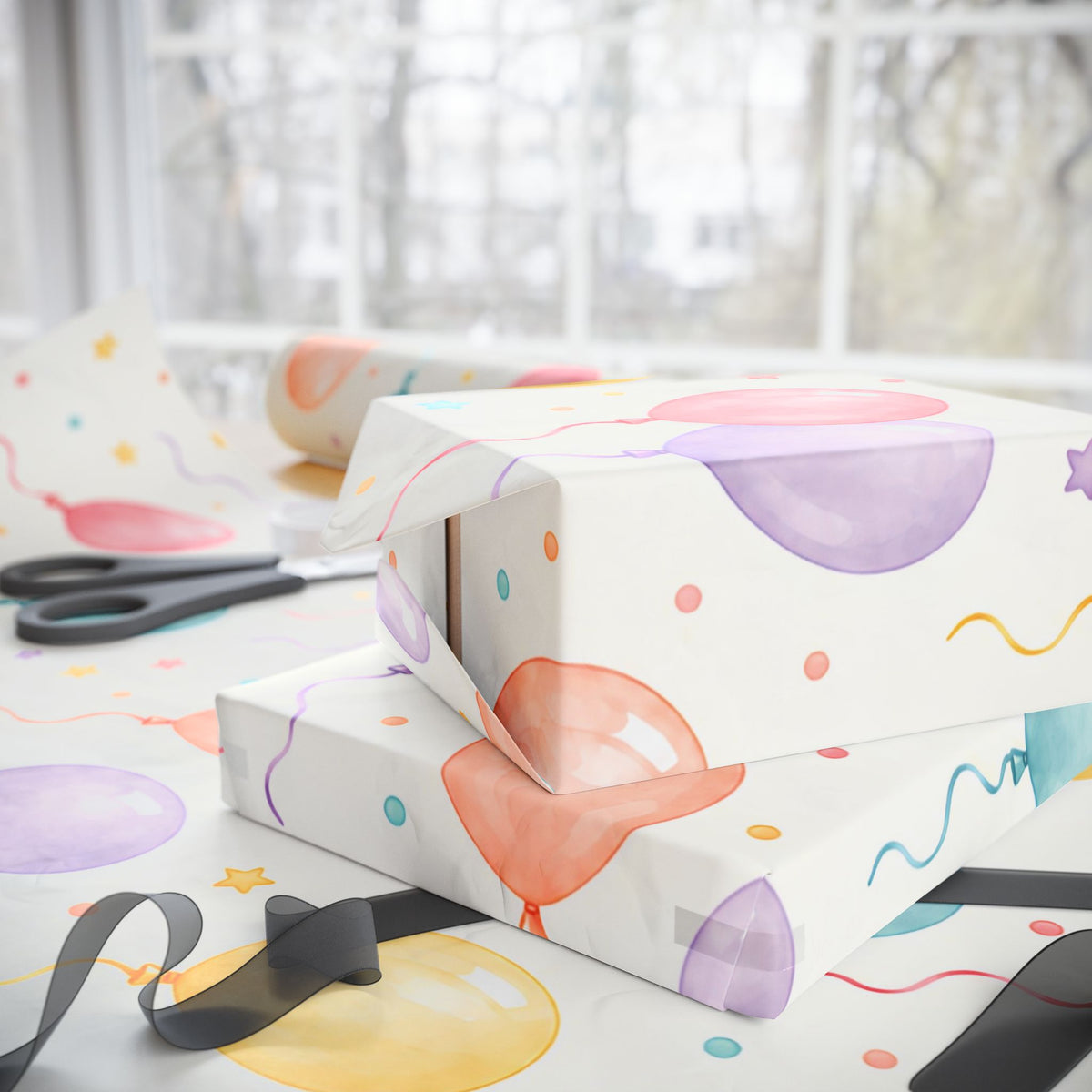 Balloon Confetti Wrapping Paper