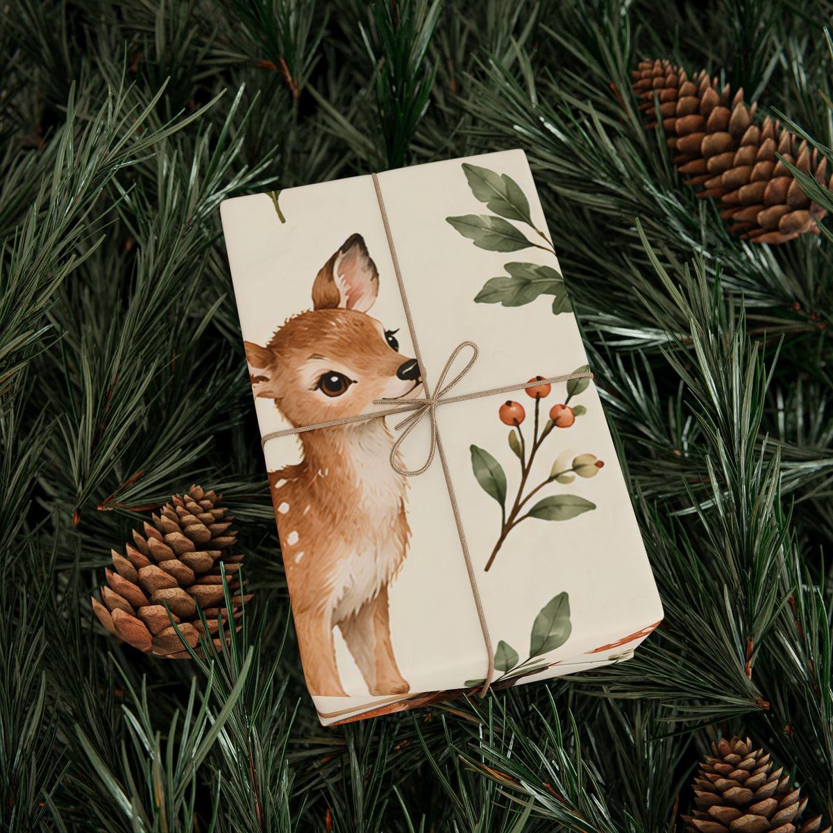 Fox & Foliage Wrapping Paper Roll — Autumn Woodland Gift Wrap