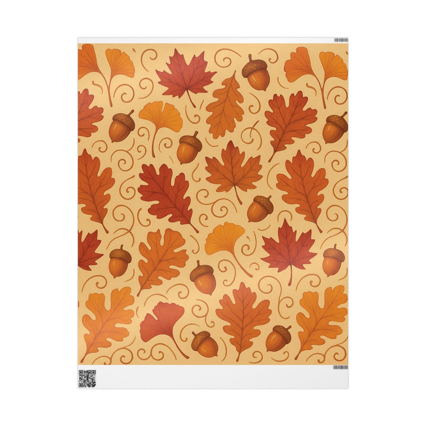 Autumn Leaves & Acorns Wrapping Paper – Fall Foliage Gift Wrap in Warm Earth Tones