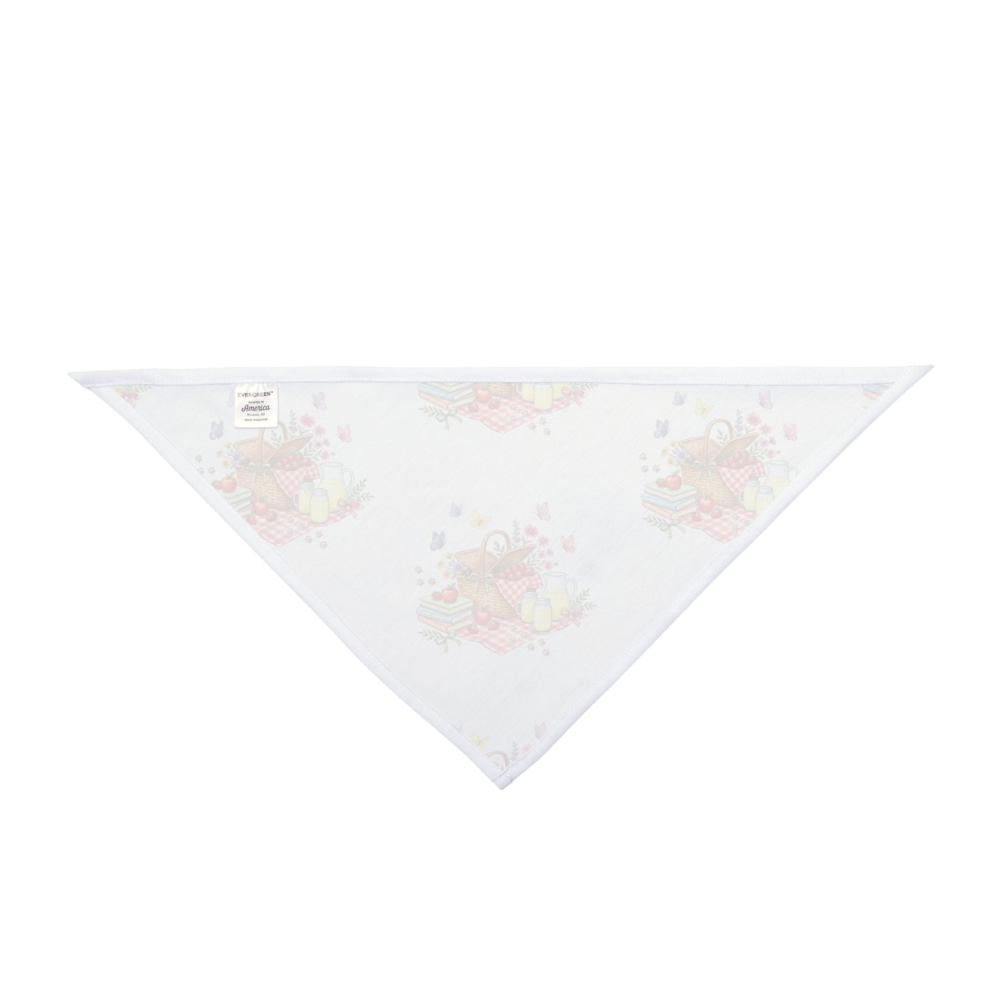 Picnic Pet Bandana – Summer Dog Bandana – Watercolor Picnic Pet Scarf – Cute Dog Bandana for Outdoor Adventures