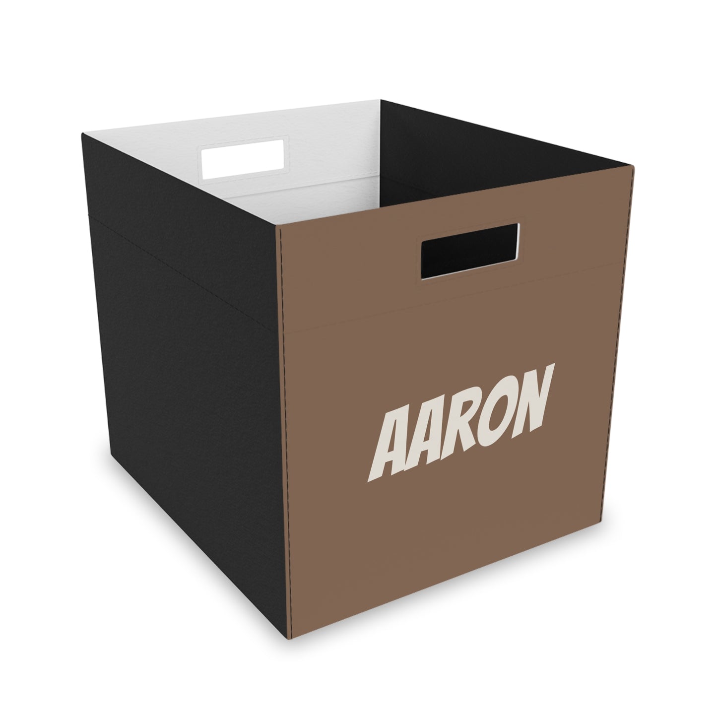 Personalized Felt Storage Box – Custom Name 'Aaron' Organizer