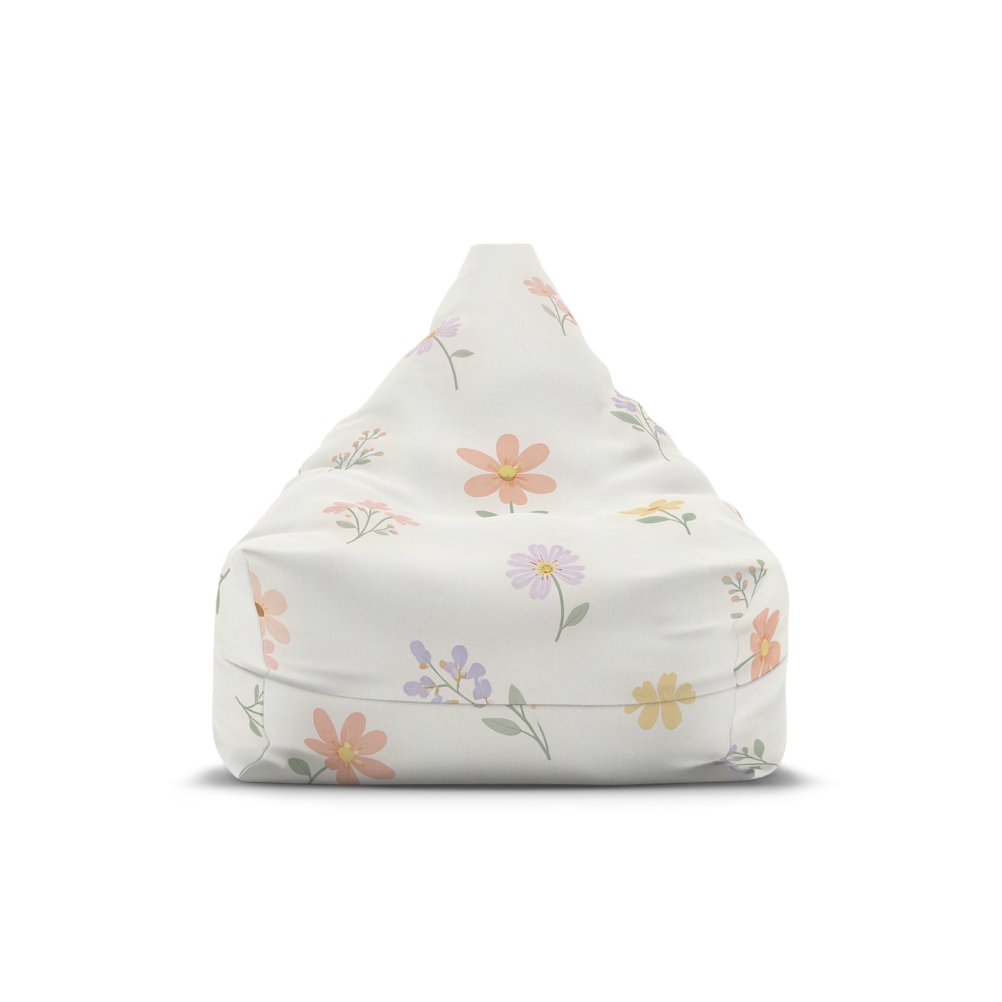 Floral Pastel Bean Bag Cover — Soft Spring Daisy Pattern
