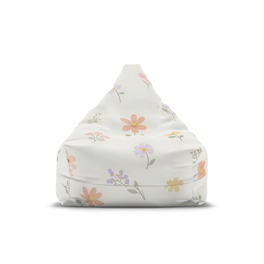 Floral Pastel Bean Bag Cover — Soft Spring Daisy Pattern