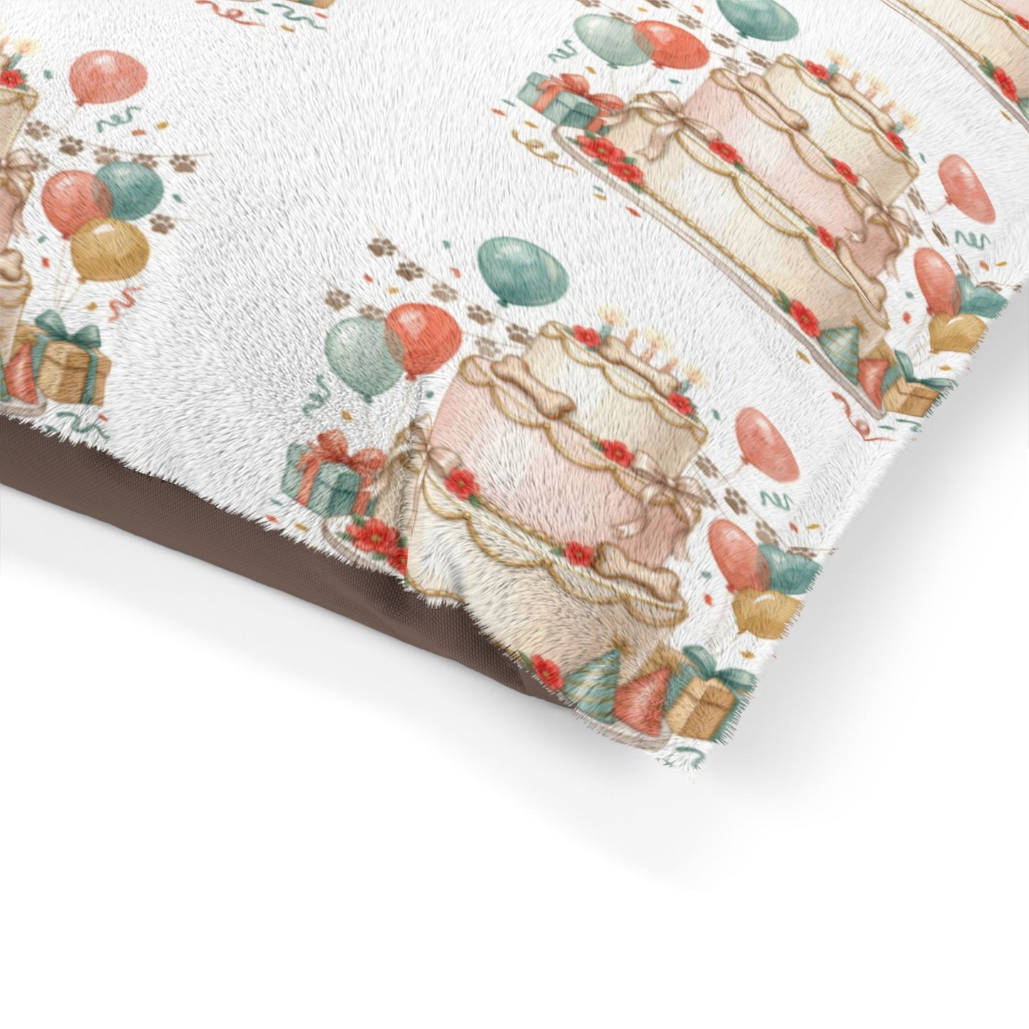 Birthday Cake Pet Bed - Festive Balloon Dog Bed Cushion