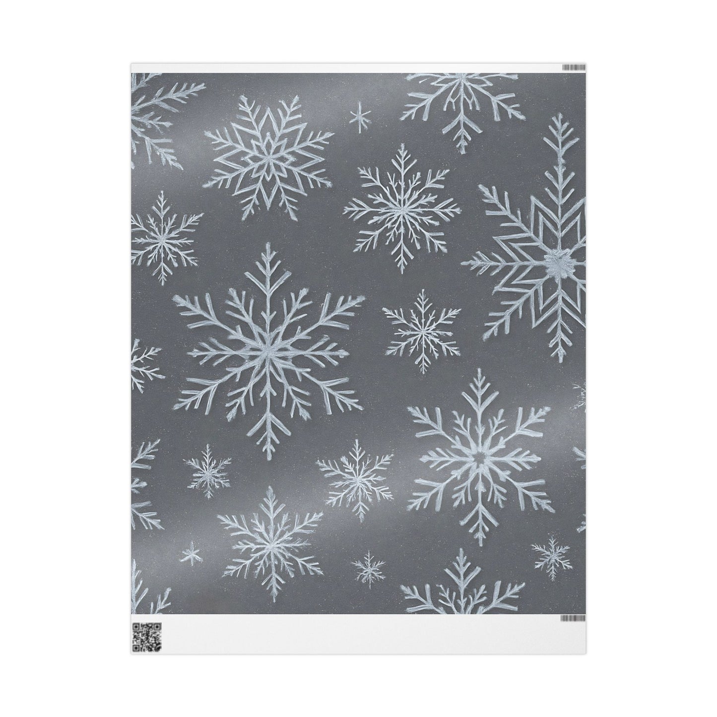 Gray Snowflake Wrapping Paper – Elegant Winter Holiday Gift Wrap