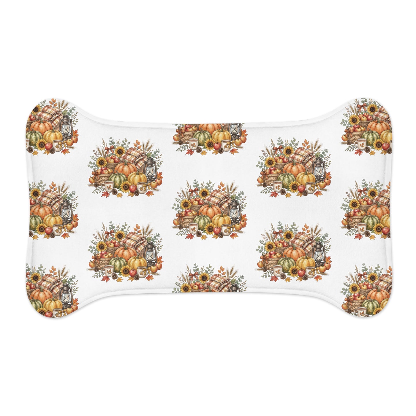 Autumn Harvest Pet Feeding Mat — Fall Pumpkin & Sunflower Placemat for Dogs