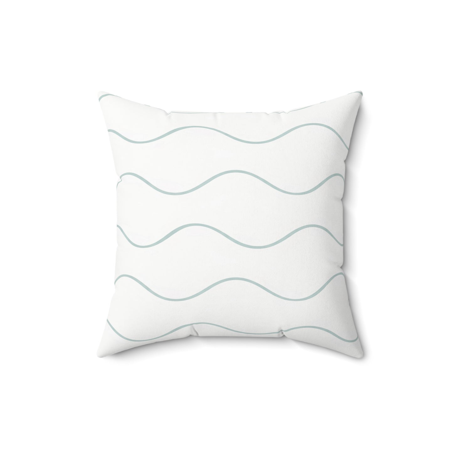 Minimal Wavy Stripe Spun Polyester Throw Pillow — Coastal Modern Decorative Cushion