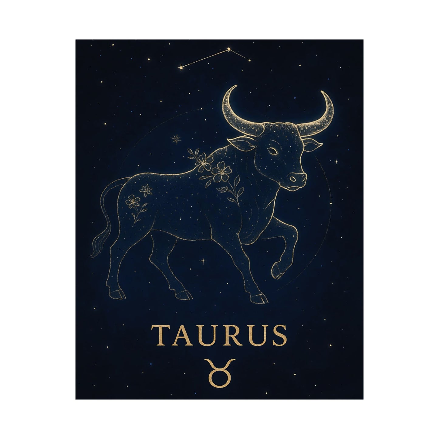 Taurus Zodiac Constellation Matte Poster – Celestial Astrology Wall Art Print (Multiple Sizes)