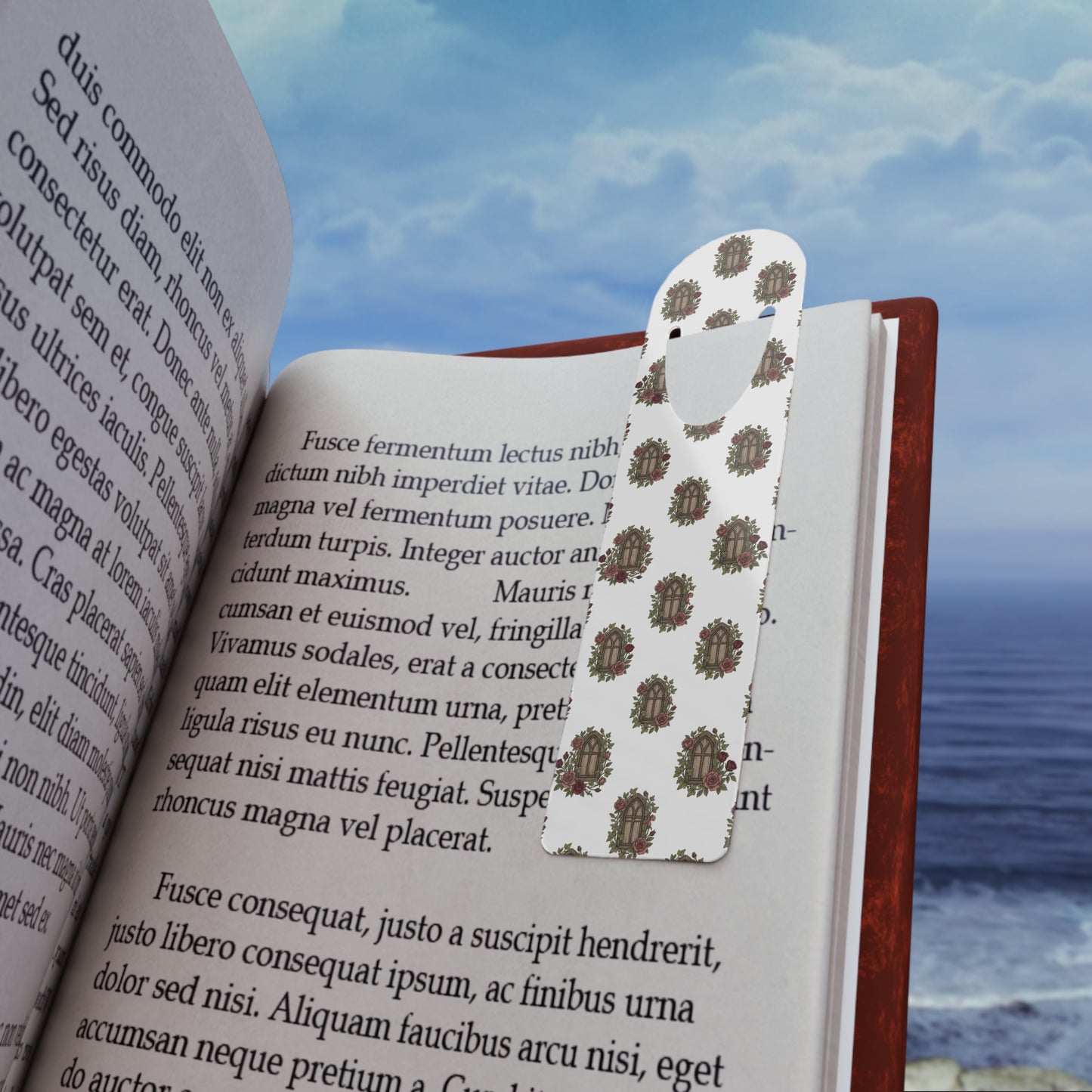 Rustic Church Window Metal Bookmark – Watercolor Floral Bookmark – Christian Reading Accessory – Book Lover Gift