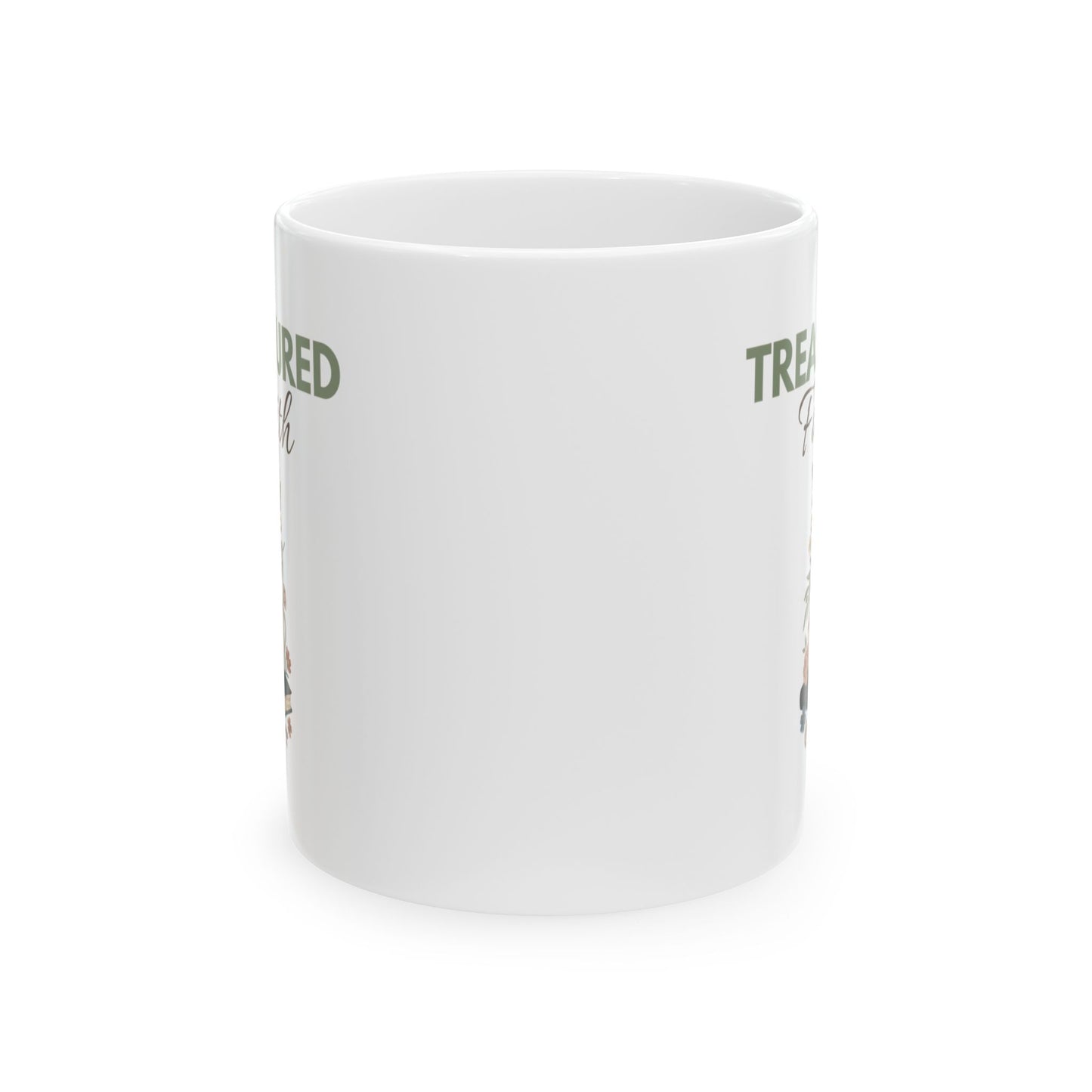Treasured Faith Ceramic Coffee Mug – Christian Bible Lover Gift – Floral Coffee Cup – Inspirational Religious Mug – 11oz & 15oz