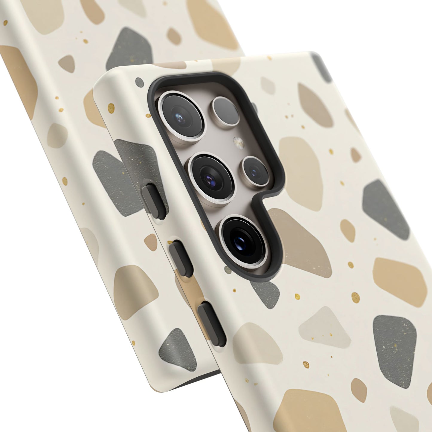Neutral Terrazzo Pattern iPhone Case – Earthy Stone-Inspired Protective Cover