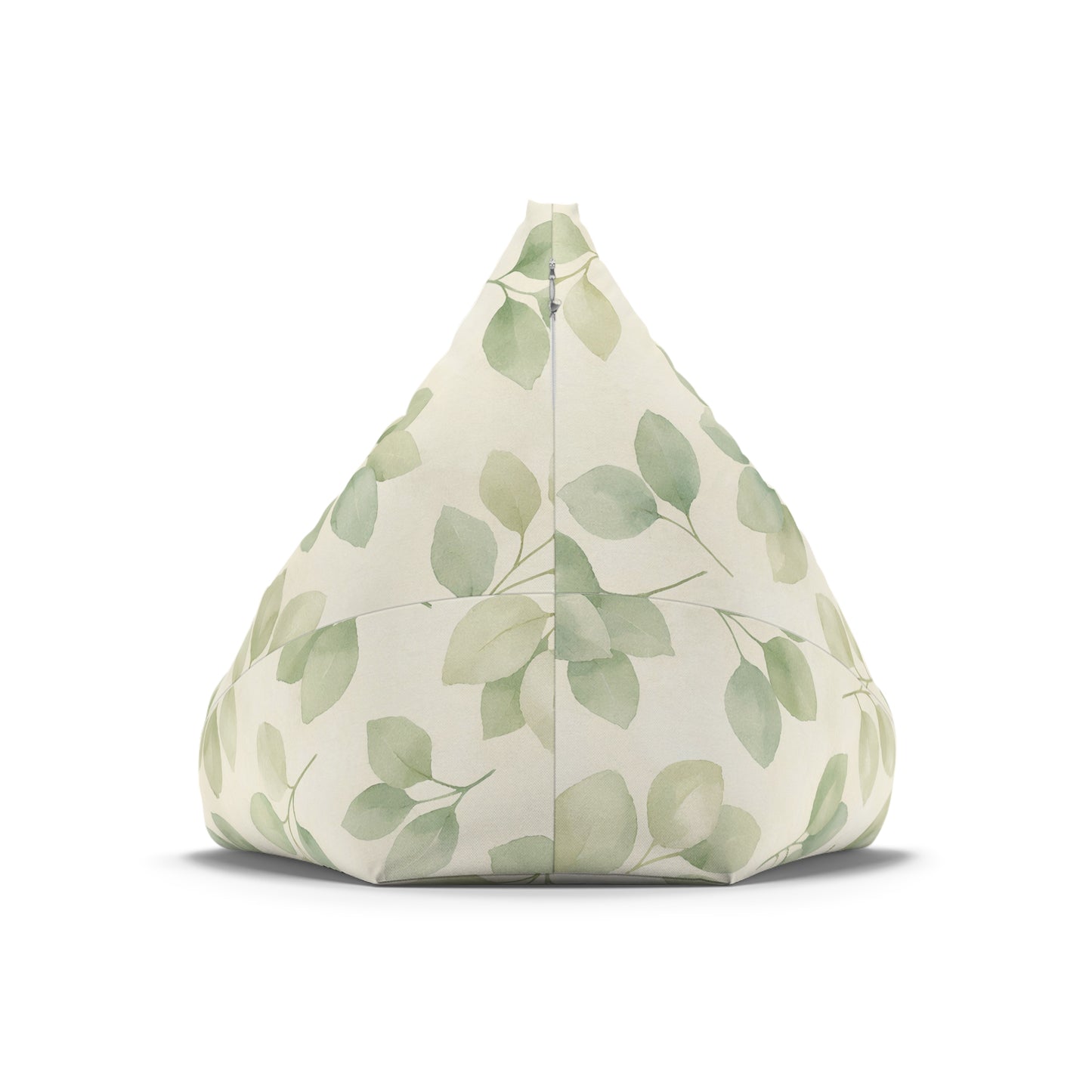 Botanical Leaf Bean Bag Cover — Soft Green Watercolor Foliage