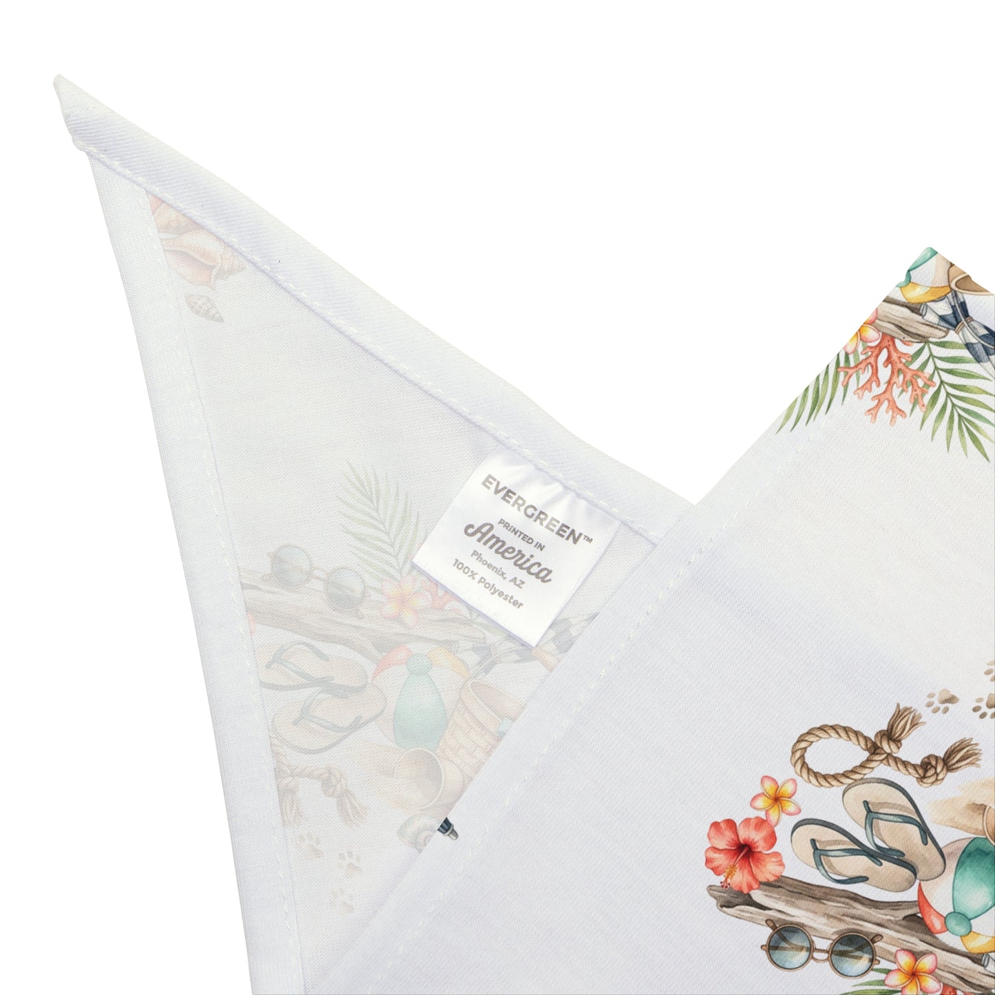Beach Day Pet Bandana – Coastal Dog Bandana – Watercolor Seashell Pet Scarf – Summer Dog & Cat Bandana