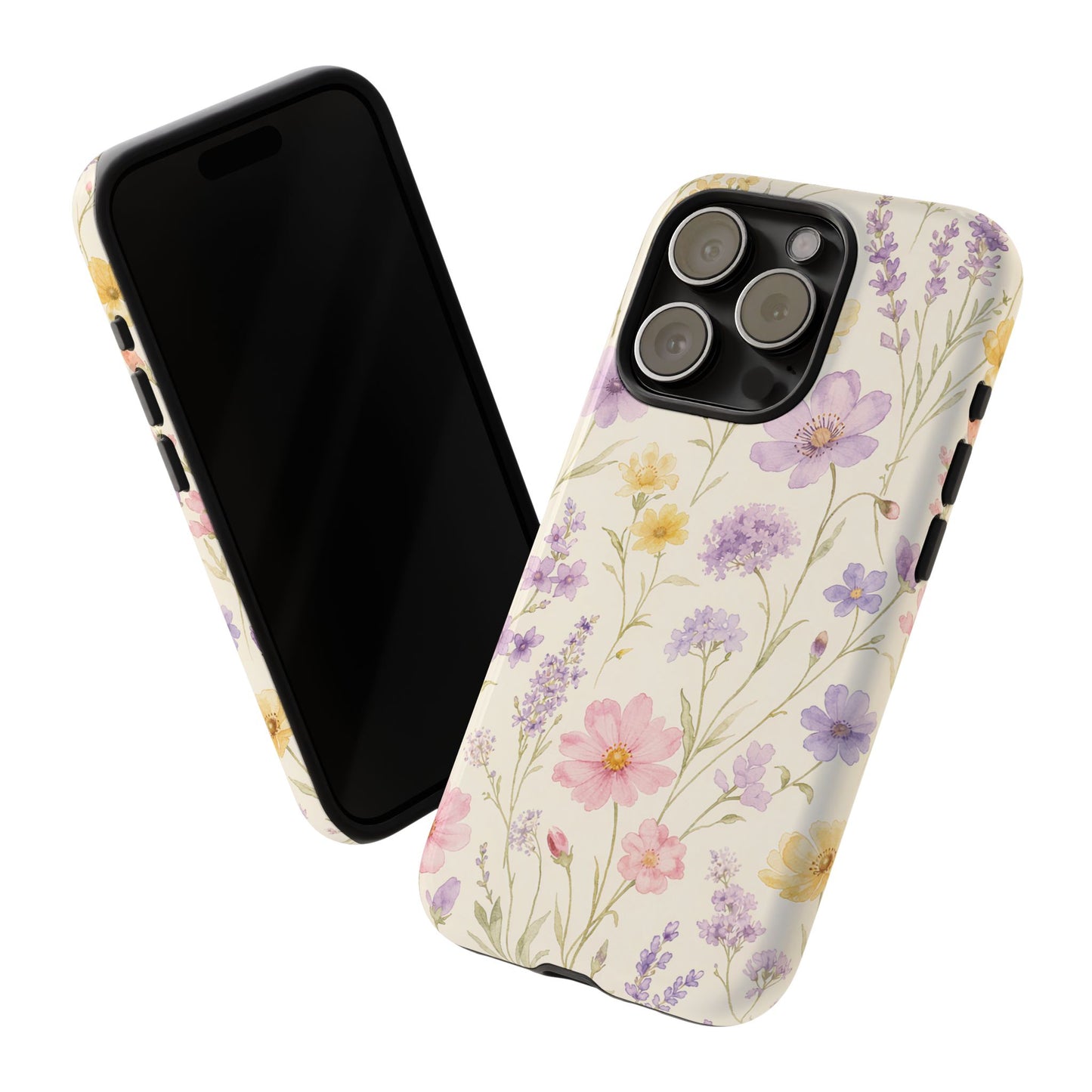 Floral Field Tough Case — Pastel Wildflower Protective Phone Cover