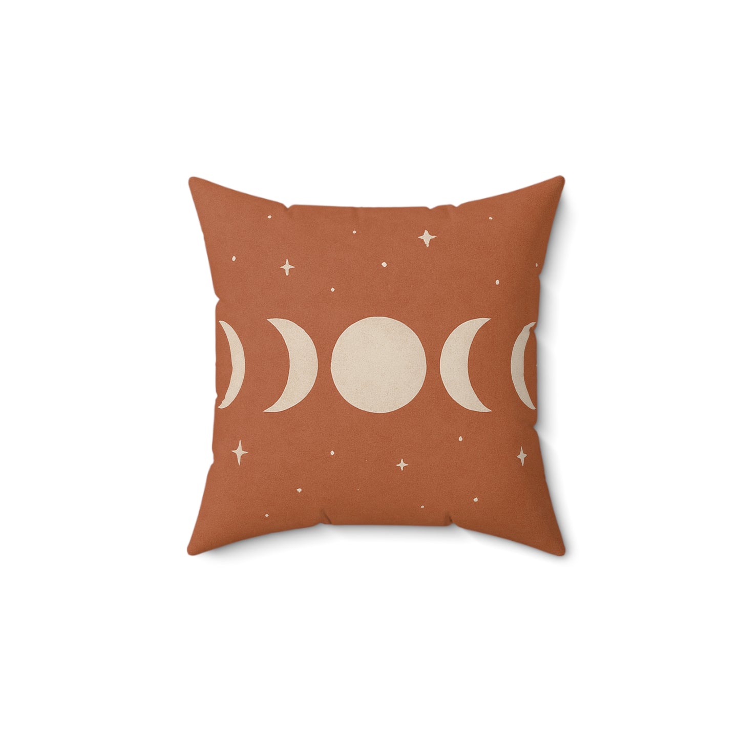 Boho Moon Phases Throw Pillow - Terracotta Celestial Decor
