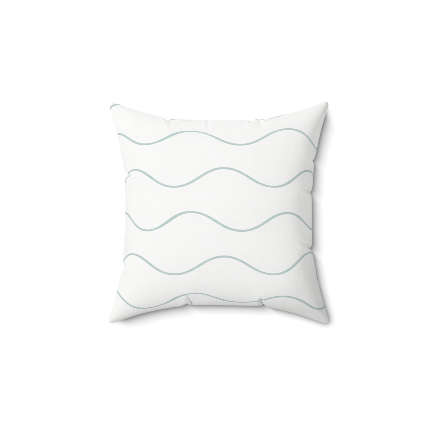 Minimal Wavy Stripe Spun Polyester Throw Pillow — Coastal Modern Decorative Cushion
