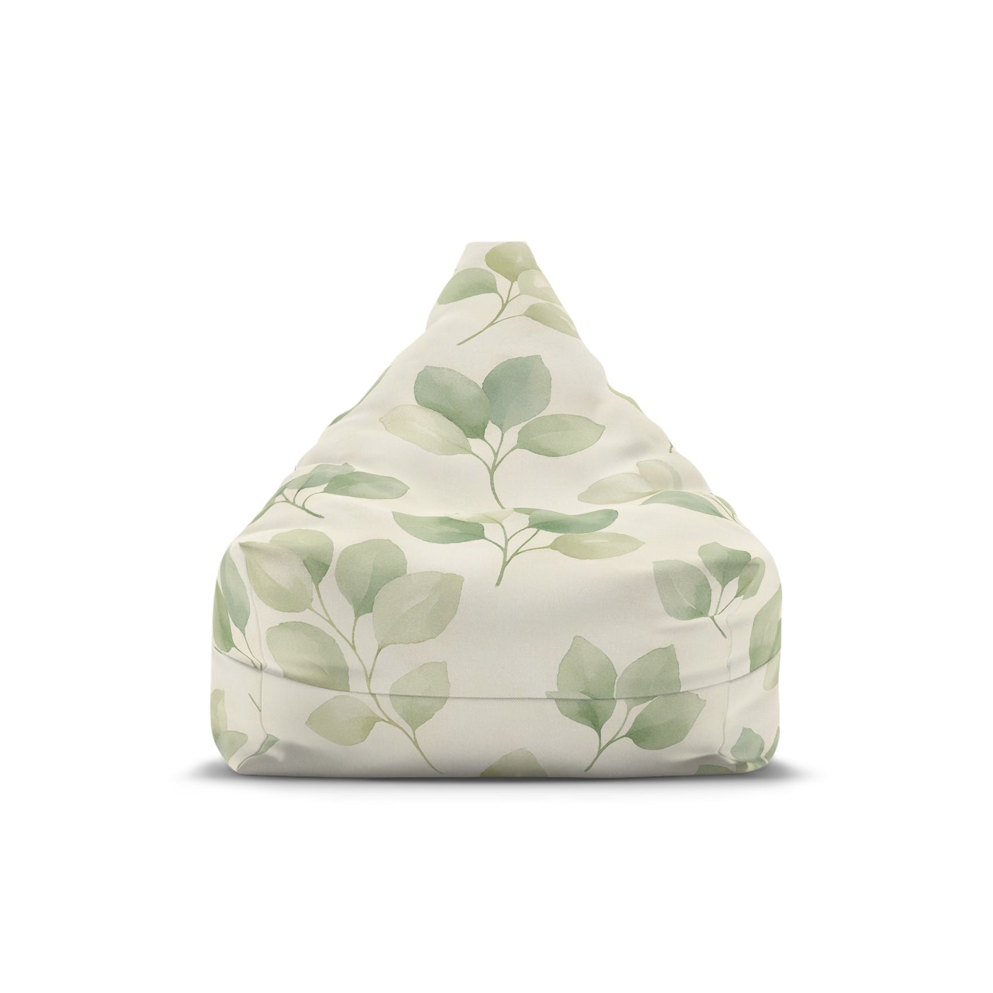 Botanical Leaf Bean Bag Cover — Soft Green Watercolor Foliage