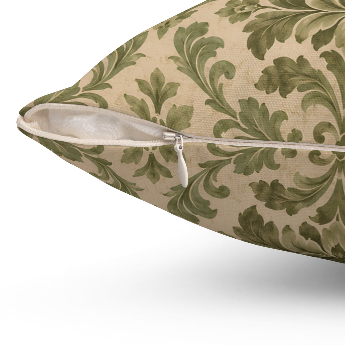 Vintage Damask Floral Throw Pillow