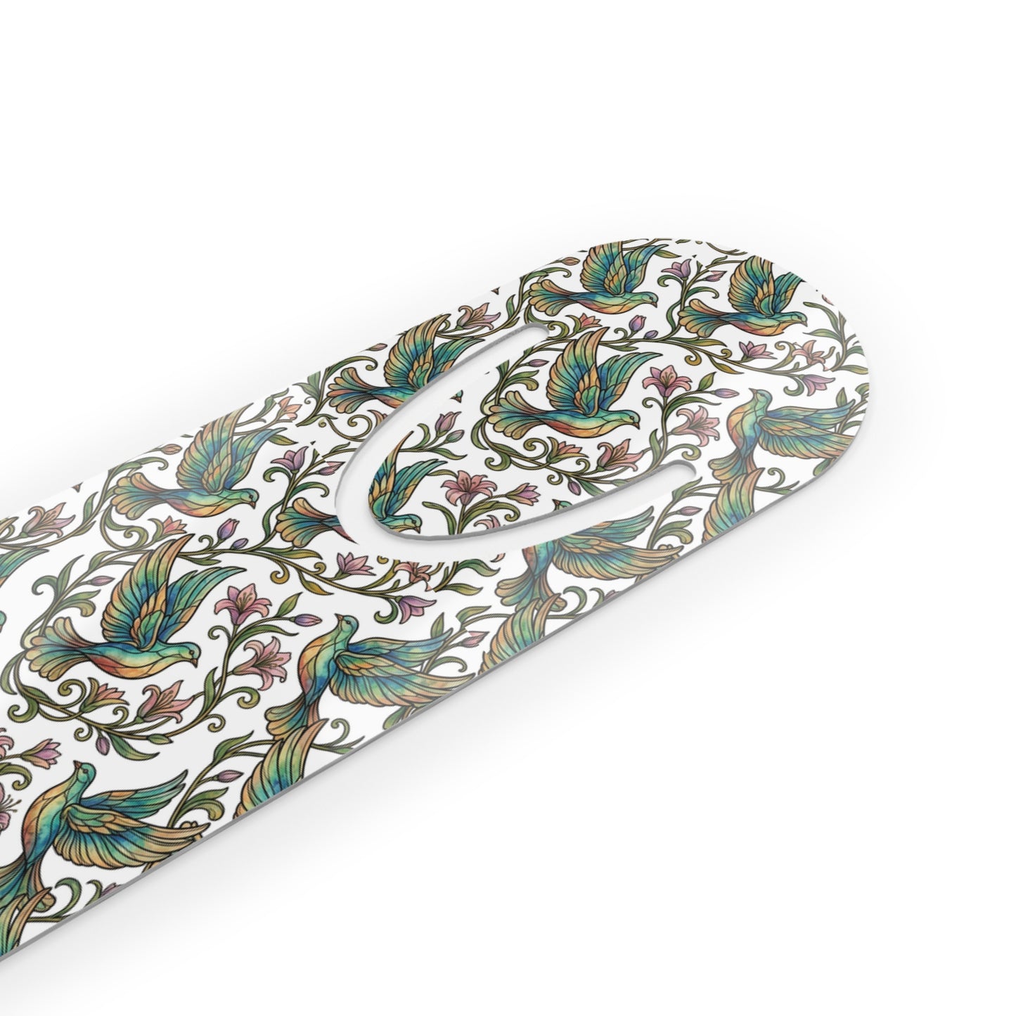 Floral Vintage Bird Metal Bookmark — Elegant Botanical Reading Accessory