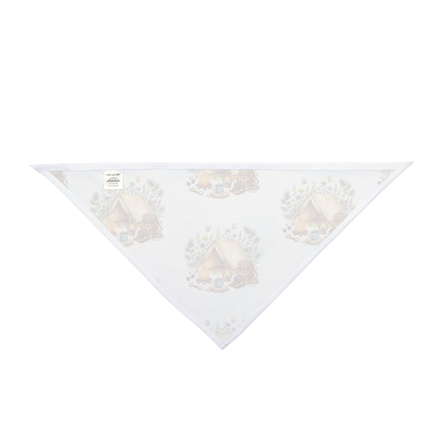 Camping Dog Bandana — Cute Tent & Campfire Pet Scarf