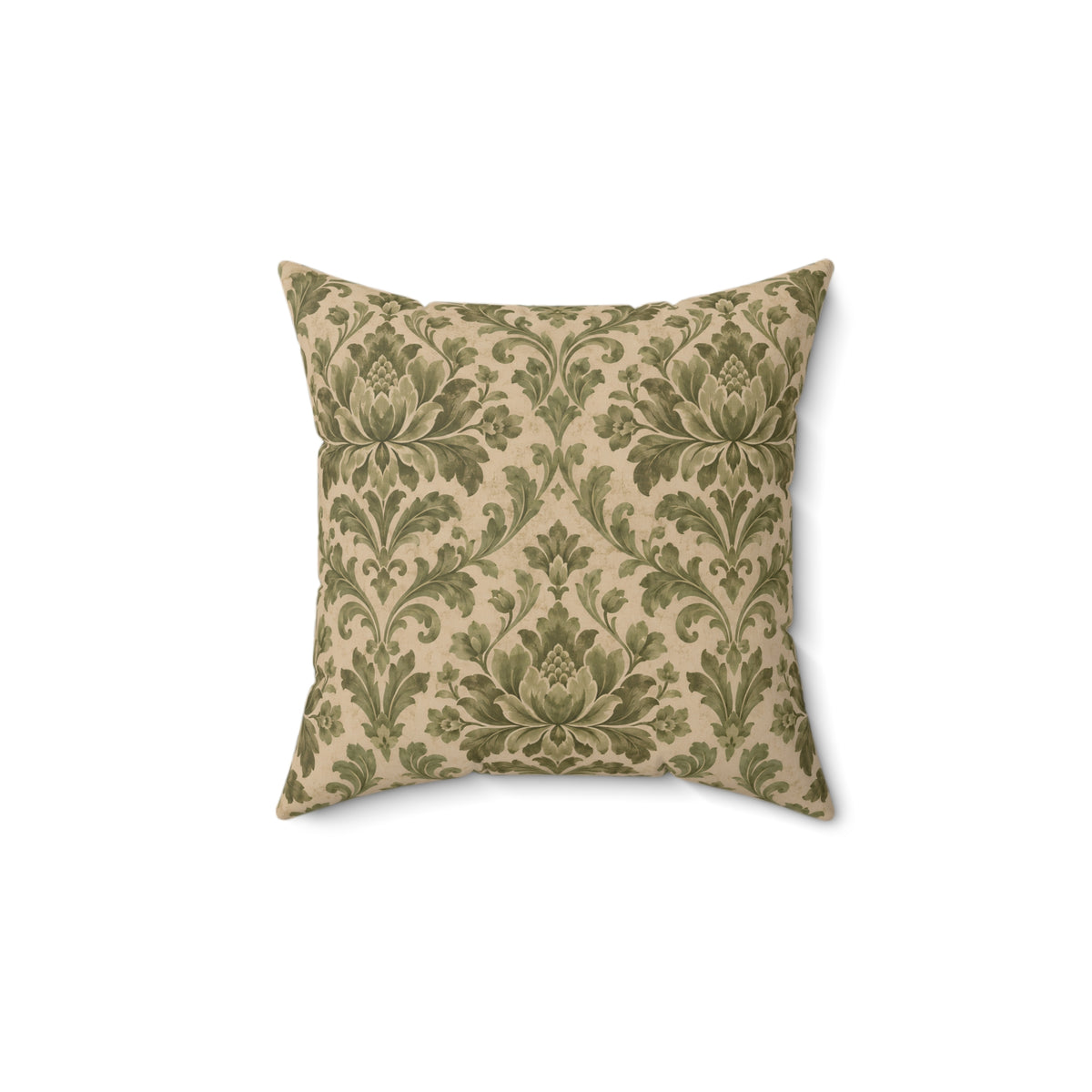 Vintage Damask Floral Throw Pillow