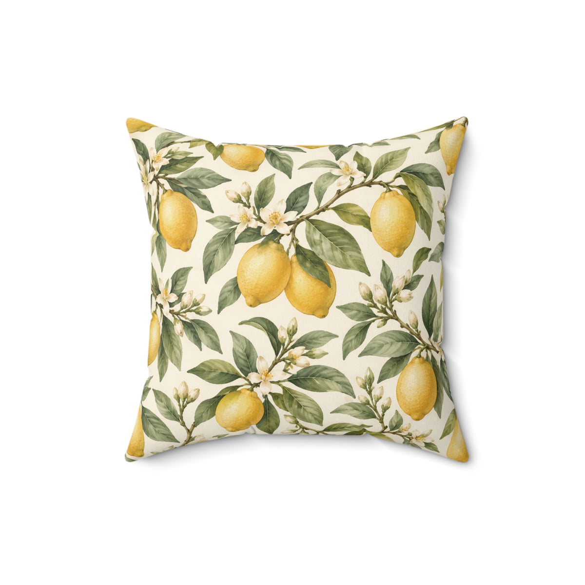 Lemon Grove Decorative Pillow – Botanical Citrus Throw Cushion
