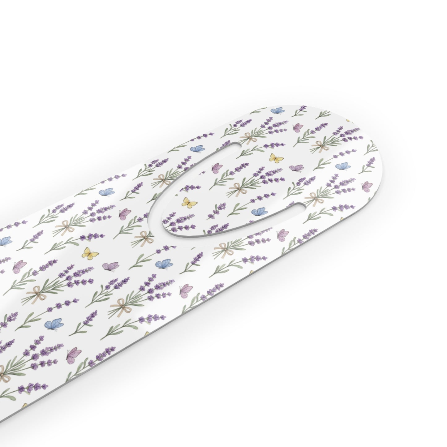 Lavender Sprigs Magnetic Bookmark — Floral Metal Page Marker