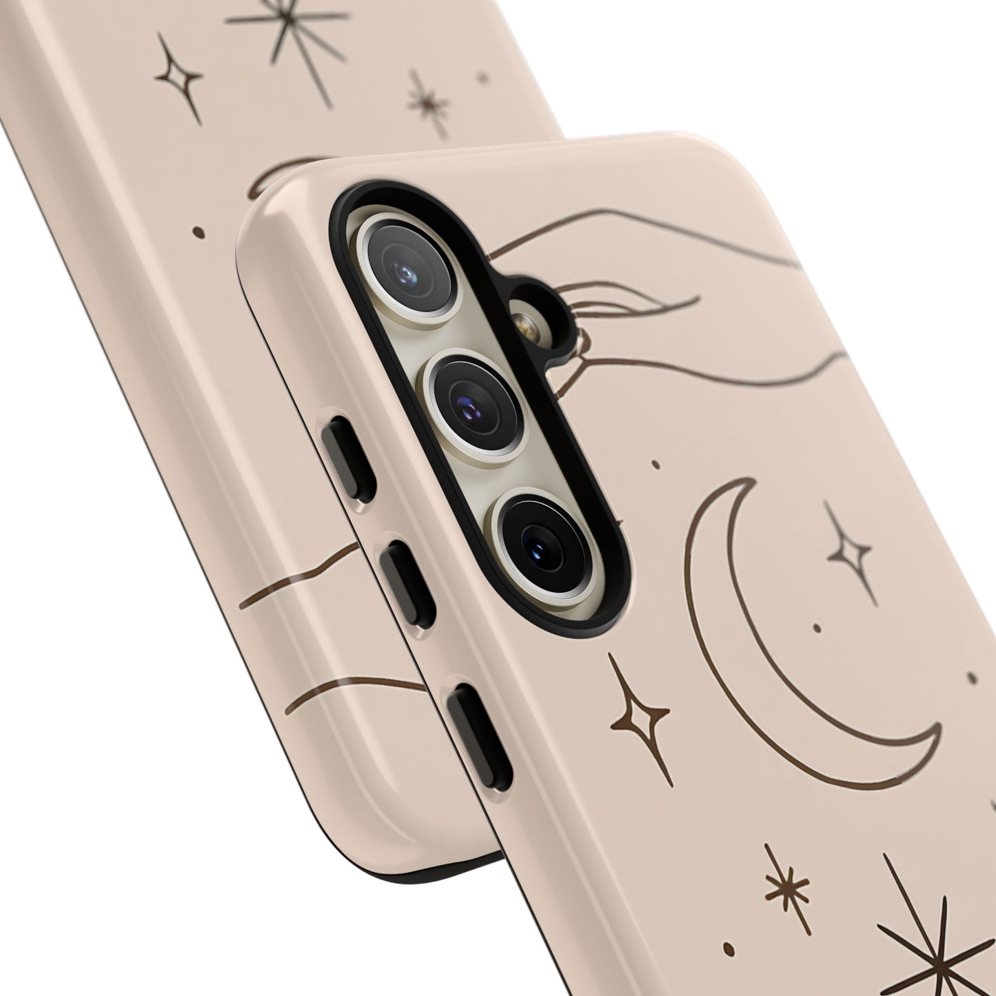 Mystic Minimalist Hands & Moon Phone Case – Celestial Line Art Design