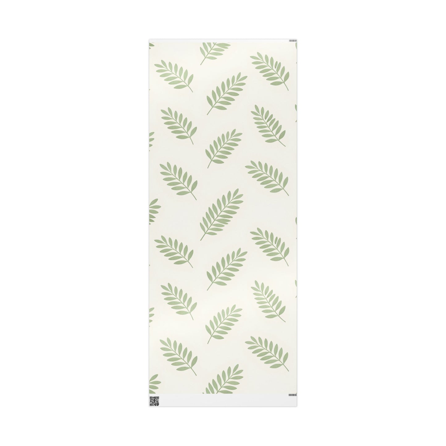 Botanical Leaf Pattern Wrapping Paper Roll — Green Foliage Gift Wrap