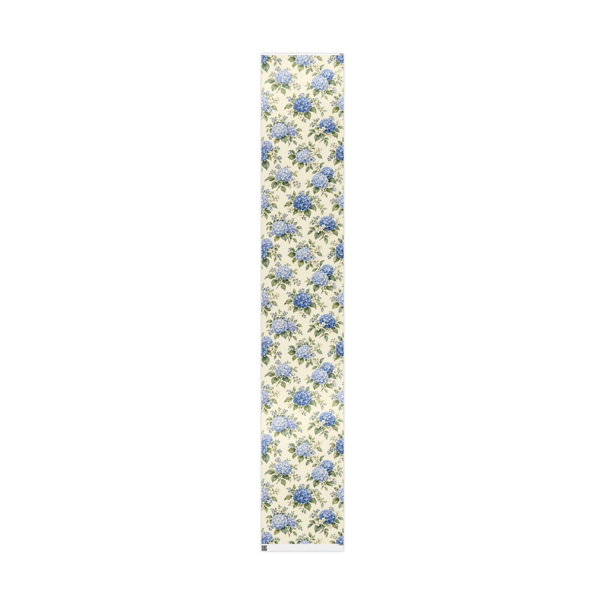 Floral Hydrangea Wrapping Paper Roll — Blue Vintage Flower Gift Wrap