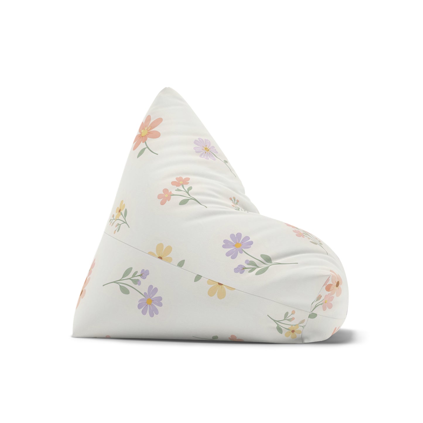 Floral Pastel Bean Bag Cover — Soft Spring Daisy Pattern