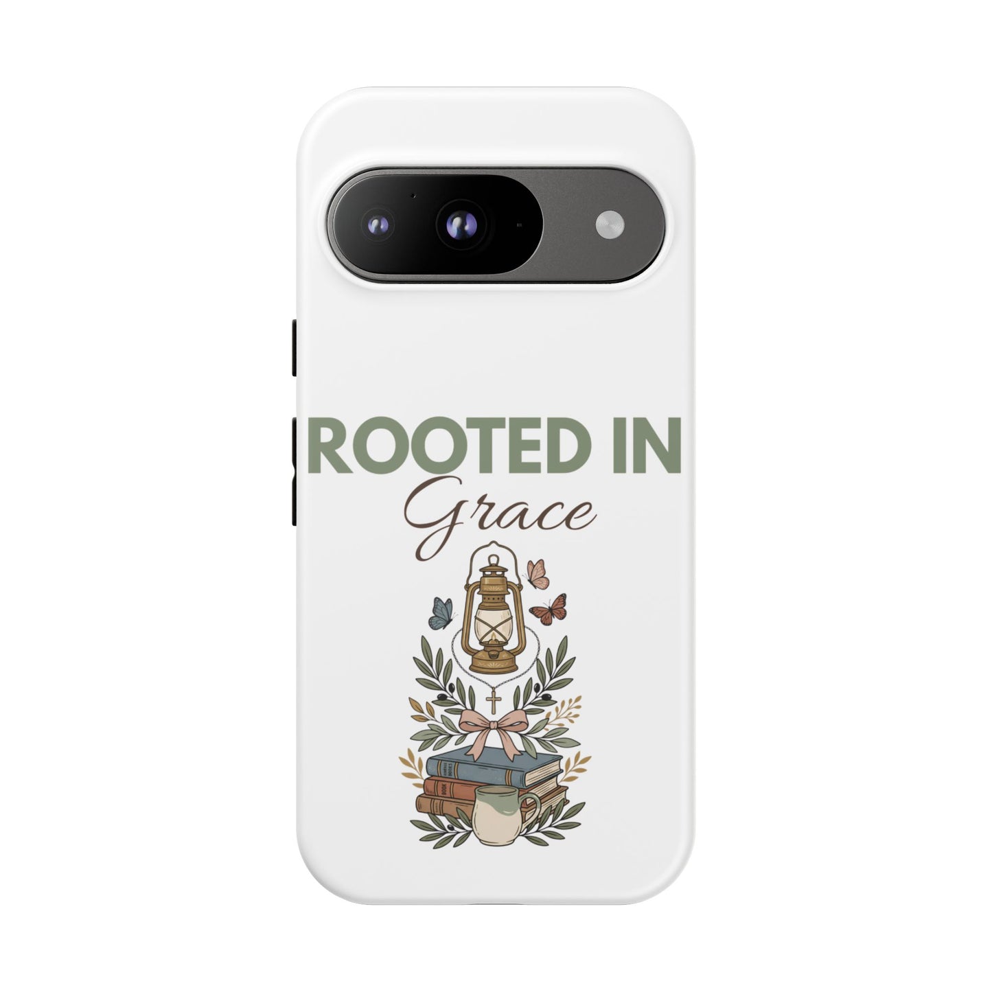 Rooted in Grace Phone Case — Floral Lantern Christian Protective Cover